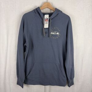 Seattle Seahawks NFL Team Apparel Hooded Henley Hoodie Mens Medium NWT